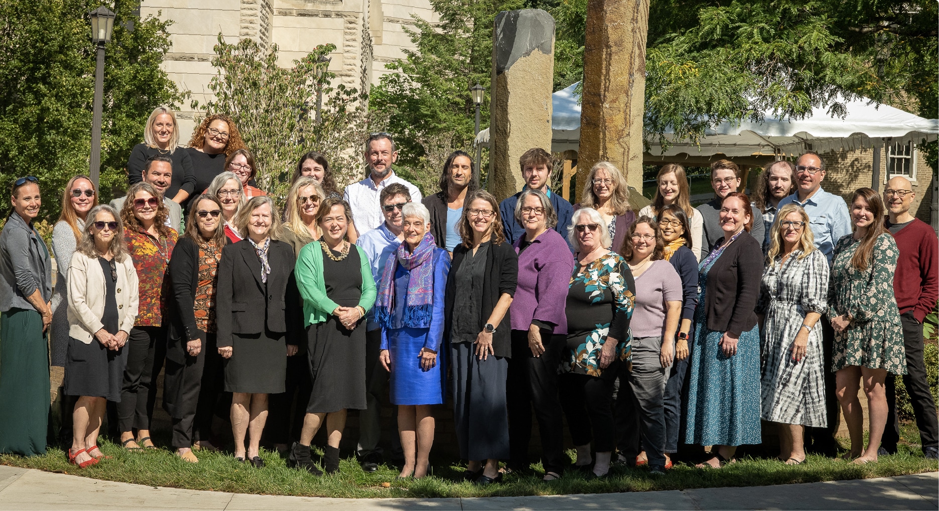 YTI staff posing in front of ILR buildings